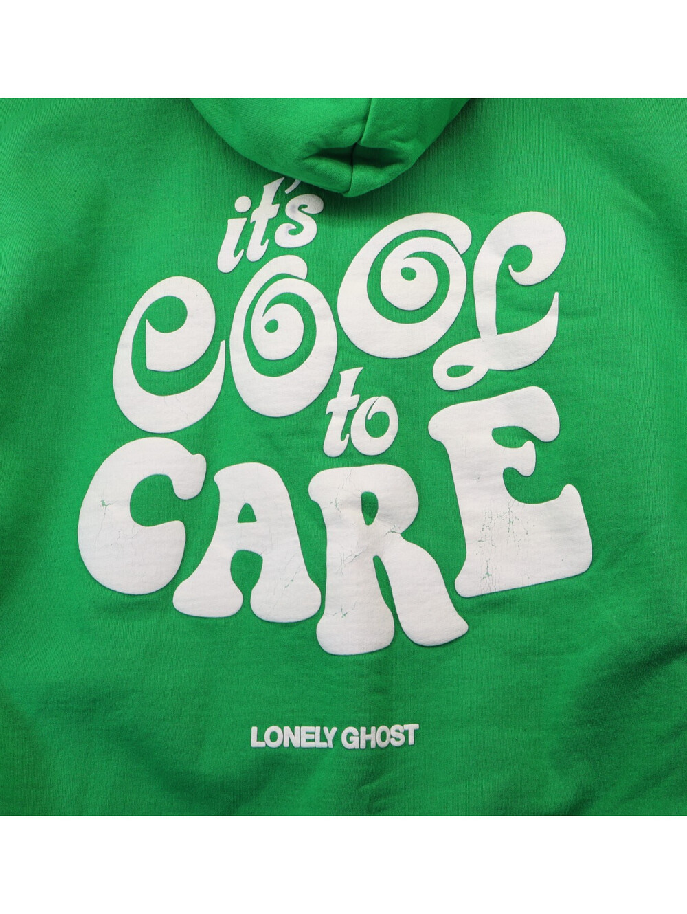 Lonely Ghost Hoodie Sz Large Green It's Cool To Care